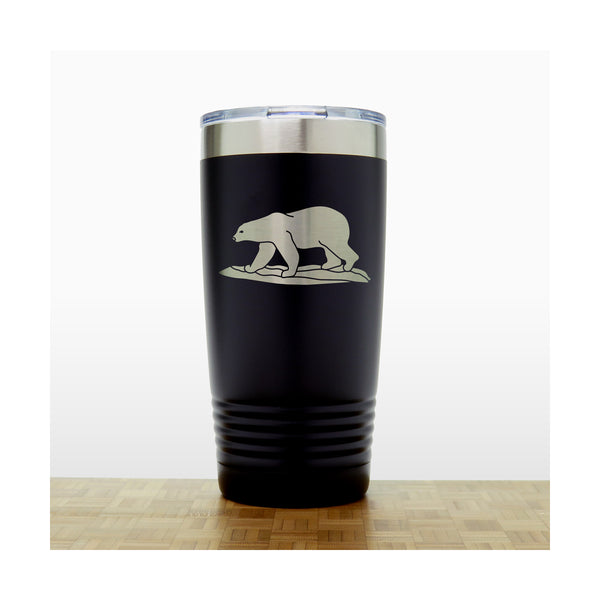 Black  - Polar Bear 20 oz Insulated Tumbler - Copyright Hues in Glass