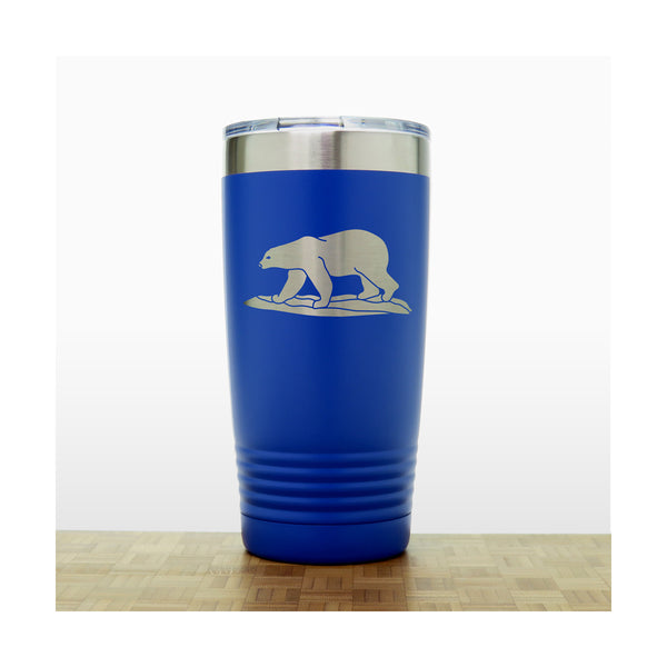 Blue - Polar Bear 20 oz Insulated Tumbler - Copyright Hues in Glass