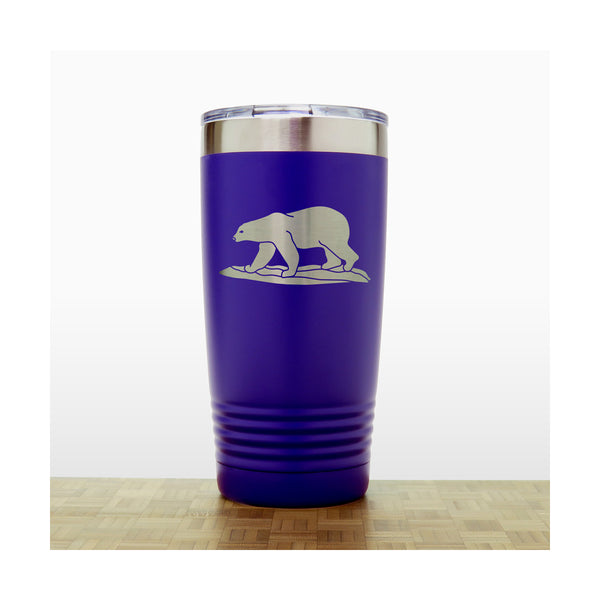 Purple  - Polar Bear 20 oz Insulated Tumbler - Copyright Hues in Glass