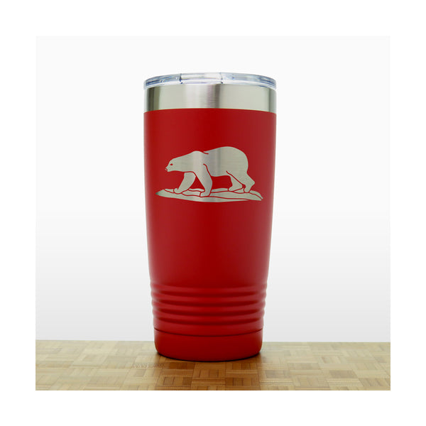 Red - Polar Bear 20 oz Insulated Tumbler - Copyright Hues in Glass