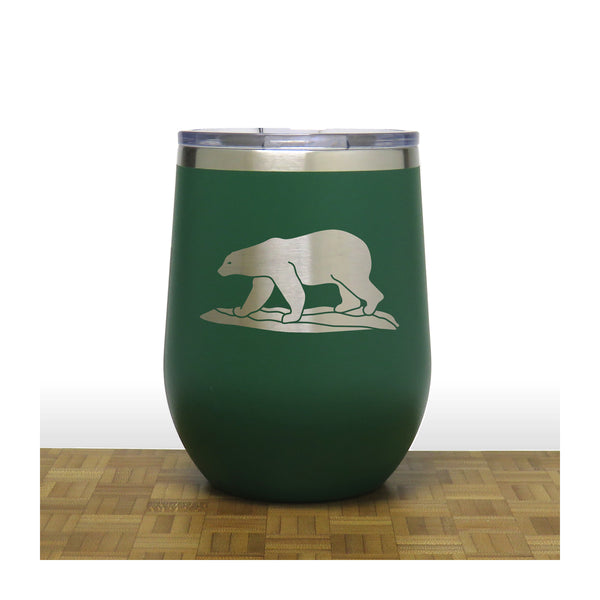 Green - Polar Bear PC 12oz STEMLESS WINE