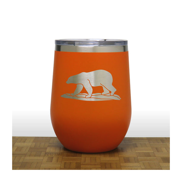 Orange - Polar Bear PC 12oz STEMLESS WINE