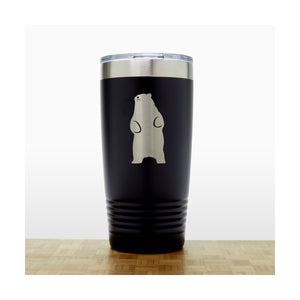 Black - Bear_Stand - 20 oz Insulated Tumbler - Copyright Hues in Glass
