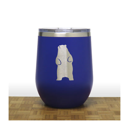 Blue - Standing Bear PC 12oz STEMLESS WINE