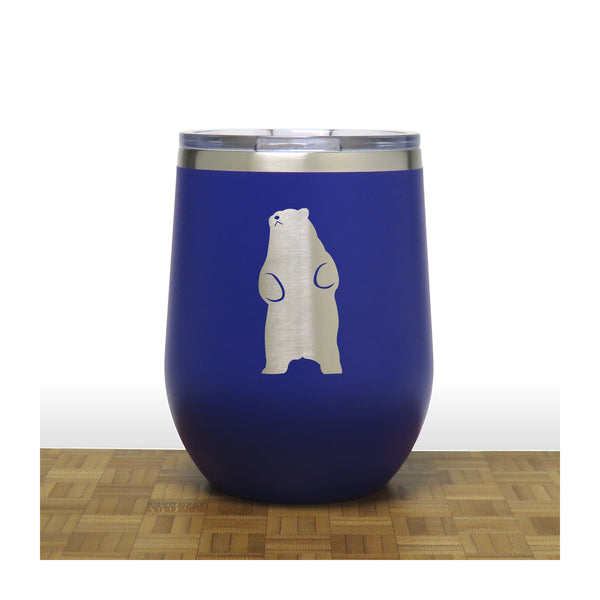 Blue - Standing Bear PC 12oz STEMLESS WINE