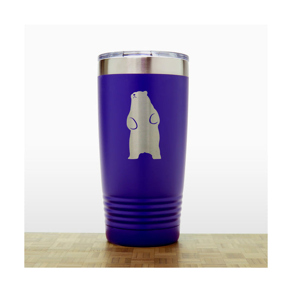 Purple - Bear_Stand - 20 oz Insulated Tumbler - Copyright Hues in Glass