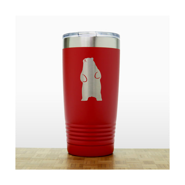Red - Bear_Stand - 20 oz Insulated Tumbler - Copyright Hues in Glass