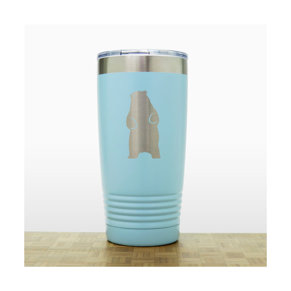 Teal - Bear_Stand - 20 oz Insulated Tumbler - Copyright Hues in Glass