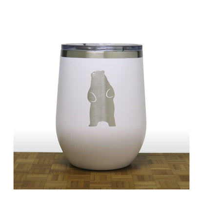 White - Standing Bear PC 12oz STEMLESS WINE
