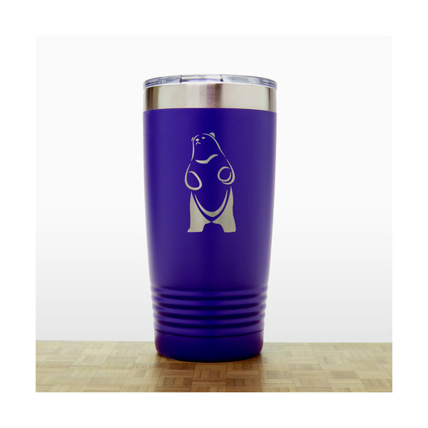 Purple - Bear_Stand_4 - 20 oz Insulated Tumbler - Copyright Hues in Glass