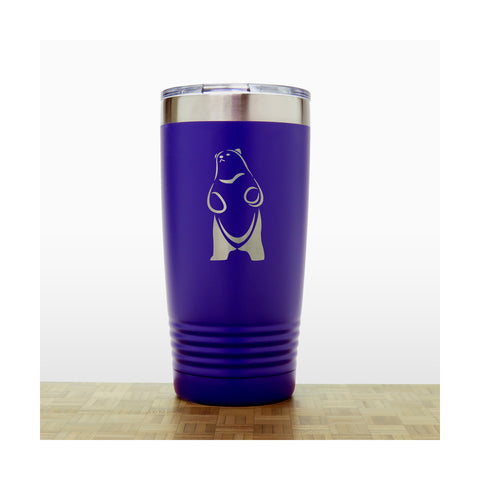 Purple - Bear_Stand_4 - 20 oz Insulated Tumbler - Copyright Hues in Glass