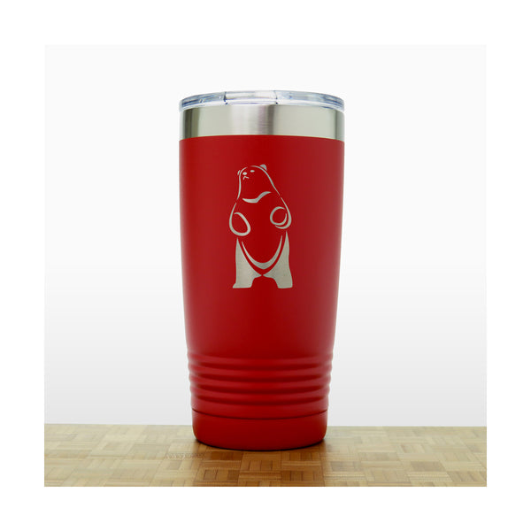 Red - Bear_Stand_4 - 20 oz Insulated Tumbler - Copyright Hues in Glass