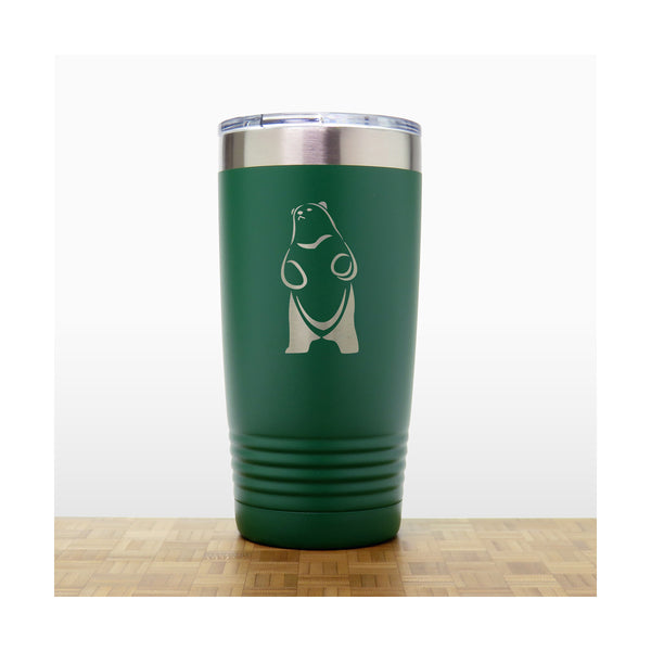 Green - Bear_Stand_4 - 20 oz Insulated Tumbler - Copyright Hues in Glass