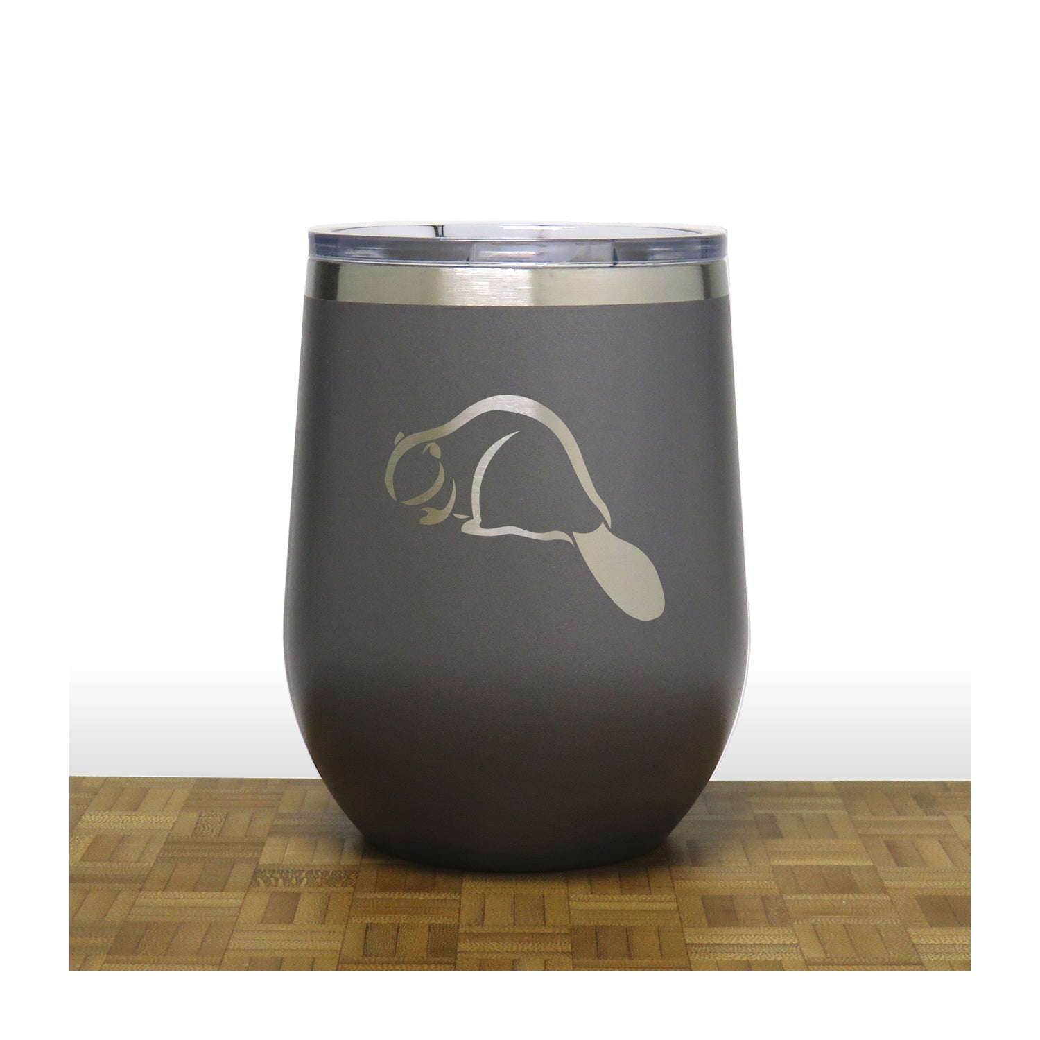 Grey - Beaver PC 12oz STEMLESS WINE