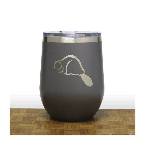 Grey - Beaver PC 12oz STEMLESS WINE