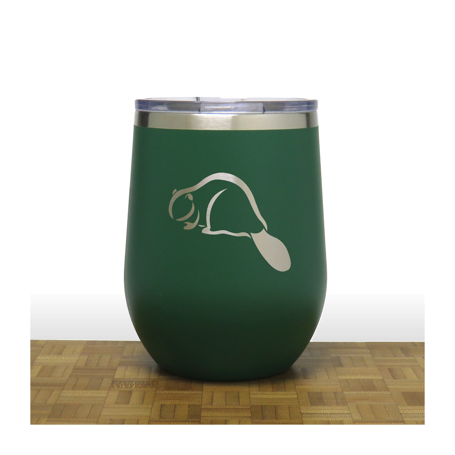 Green - Beaver PC 12oz STEMLESS WINE