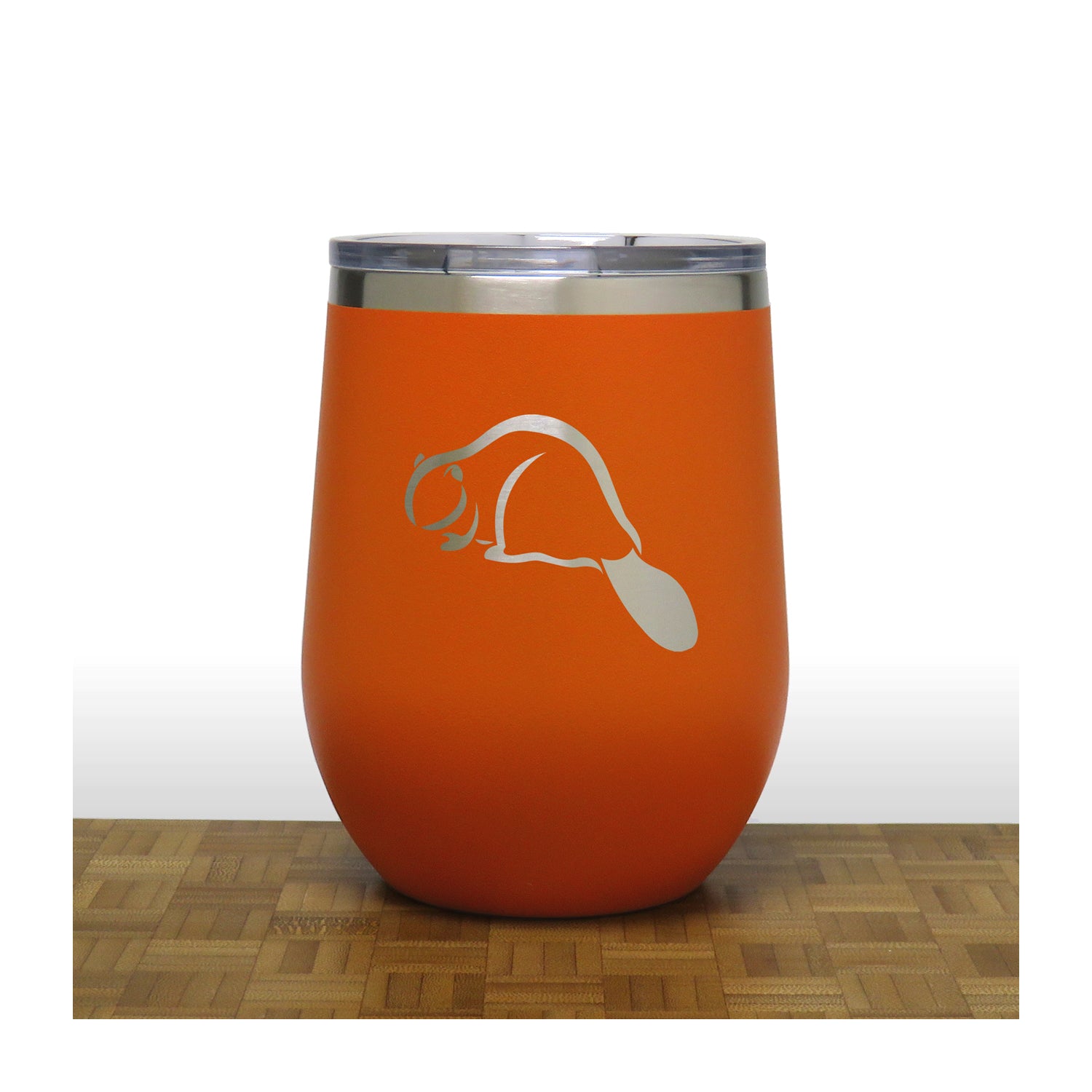 Orange - Beaver PC 12oz STEMLESS WINE