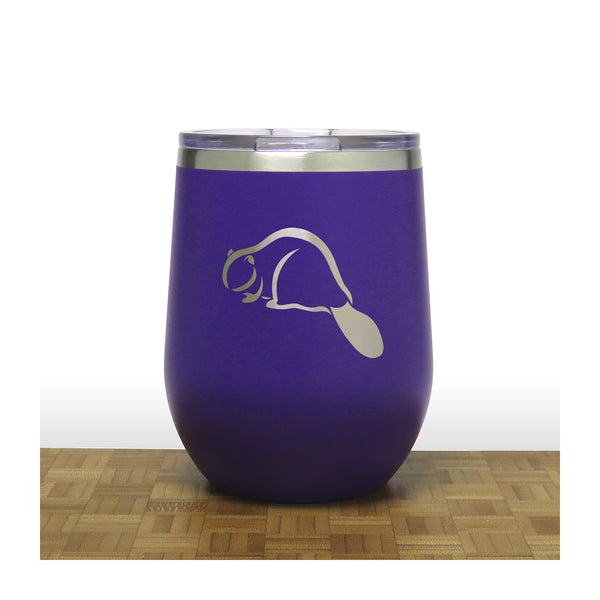 Purple - Beaver PC 12oz STEMLESS WINE