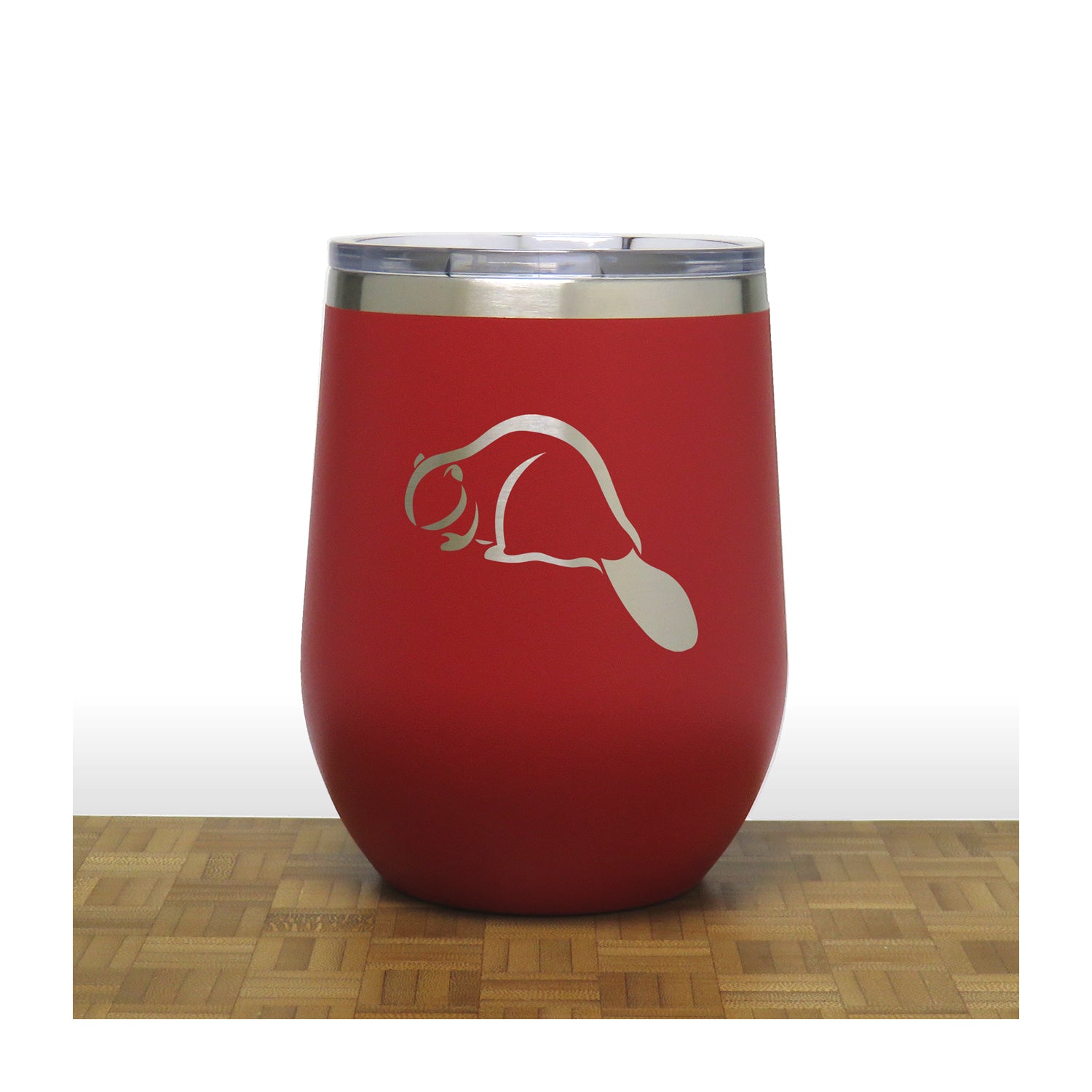 Red - Beaver PC 12oz STEMLESS WINE
