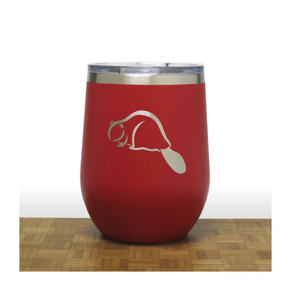 Red - Beaver PC 12oz STEMLESS WINE
