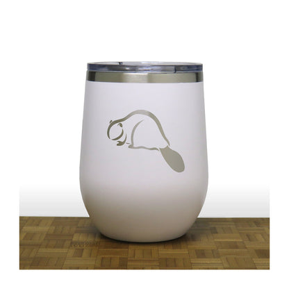 White - Beaver PC 12oz STEMLESS WINE