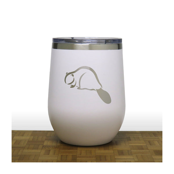 White - Beaver PC 12oz STEMLESS WINE