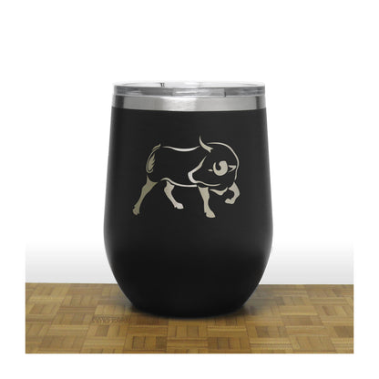 Black - Bull PC 12oz STEMLESS WINE