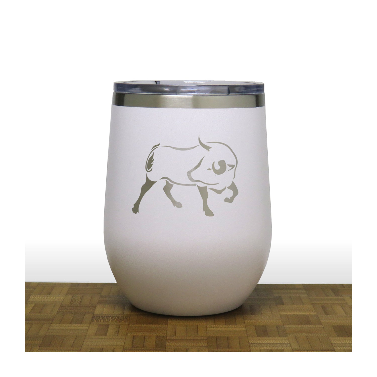 White - Bull PC 12oz STEMLESS WINE