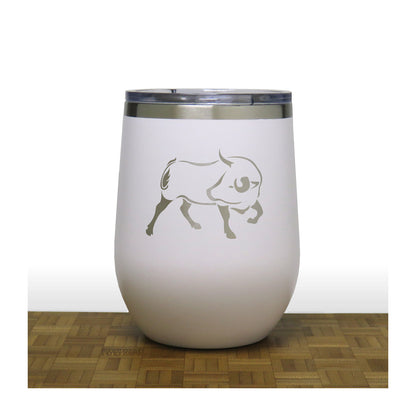 White - Bull PC 12oz STEMLESS WINE