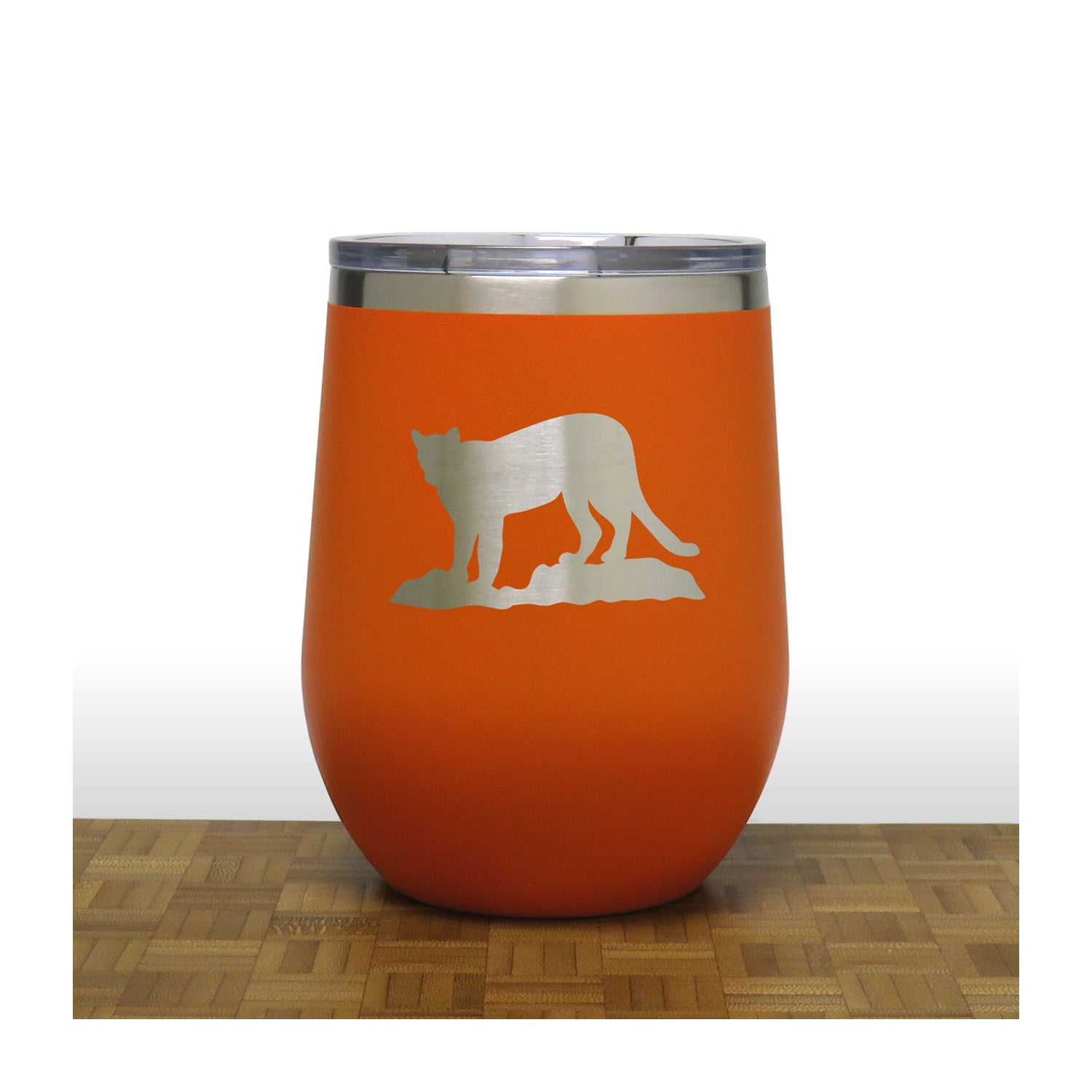 Orange - Cougar PC 12oz STEMLESS WINE
