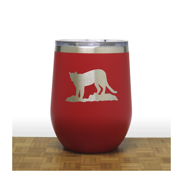 Red - Cougar PC 12oz STEMLESS WINE