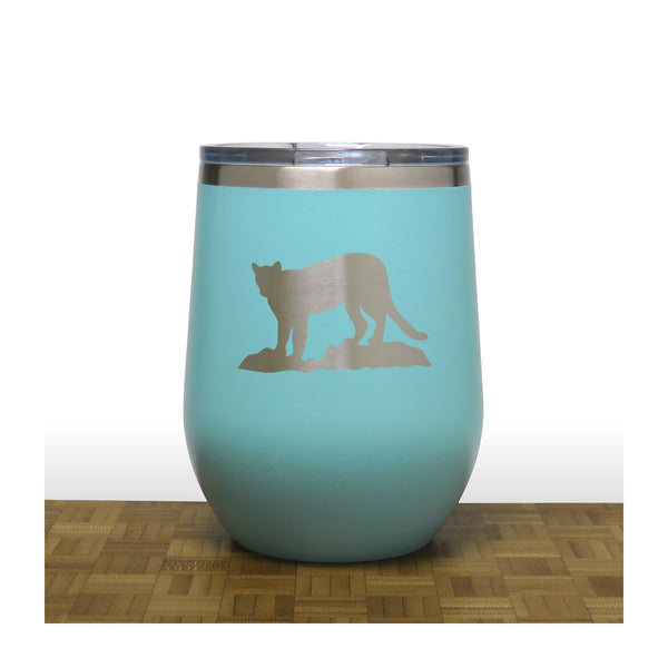 Teal - Cougar PC 12oz STEMLESS WINE