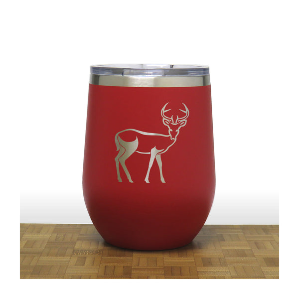 Red - Deer Doe PC 12oz STEMLESS WINE - Copyright Hues in Glass