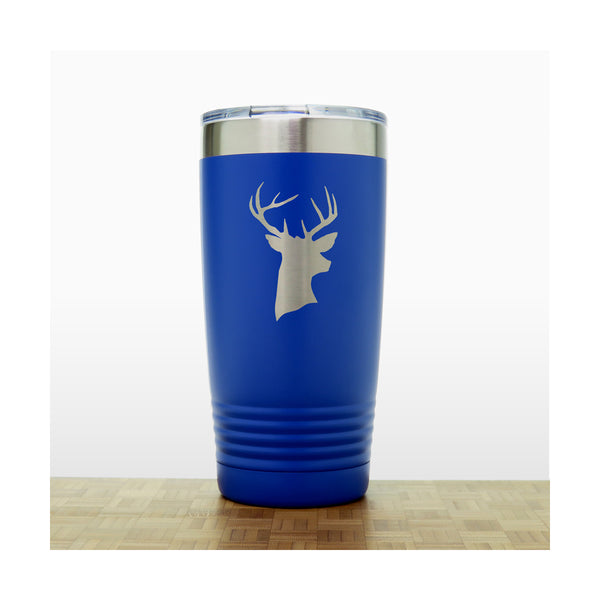 Blue - Deer_Head - 20 oz Insulated Tumbler - Copyright Hues in Glass