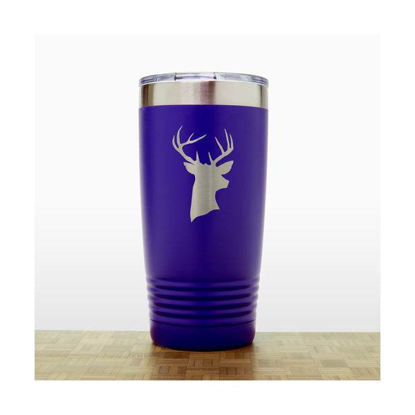 Purple - Deer_Head - 20 oz Insulated Tumbler - Copyright Hues in Glass