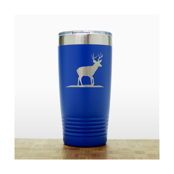Blue - Deer_Stag 20 oz Insulated Tumbler - Copyright Hues in Glass