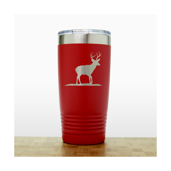 Red - Deer_Stag 20 oz Insulated Tumbler - Copyright Hues in Glass
