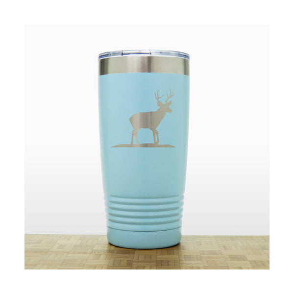 Teal - Deer_Stag 20 oz Insulated Tumbler - Copyright Hues in Glass