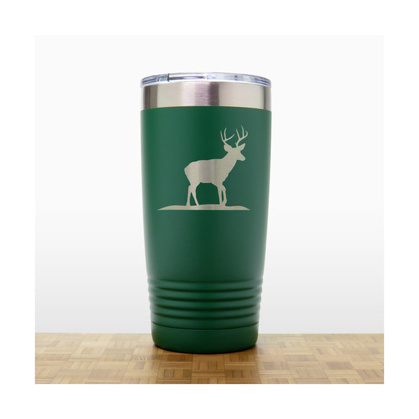 Green - Deer_Stag 20 oz Insulated Tumbler - Copyright Hues in Glass
