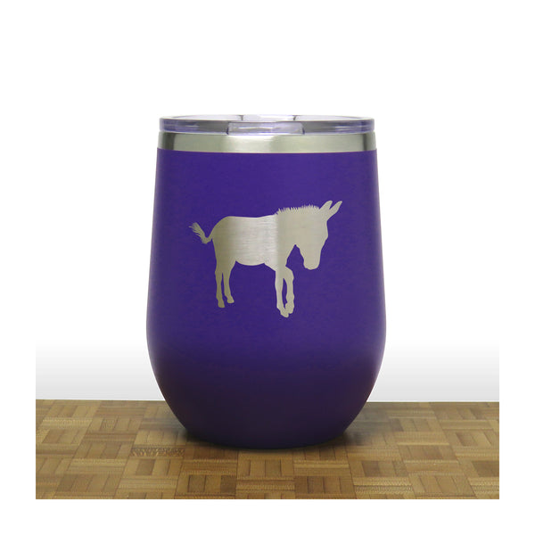 Purple - Donkey PC 12oz STEMLESS WINE - Copyright Hues in Glass