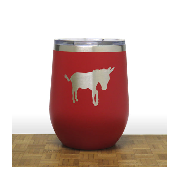 Red - Donkey PC 12oz STEMLESS WINE - Copyright Hues in Glass