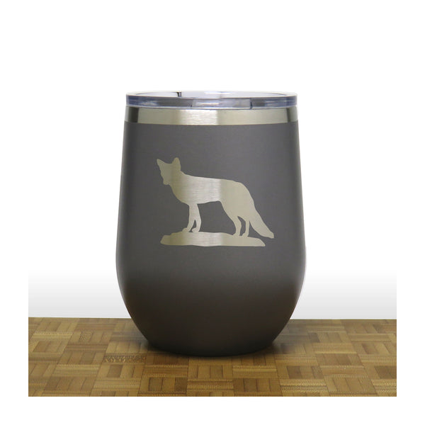 Grey - Fox 3 PC 12oz STEMLESS WINE - Copyright Hues in Glass