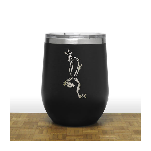 Black - Climbing Frog - 20 oz Insulated Tumbler - Copyright Hues in Glass