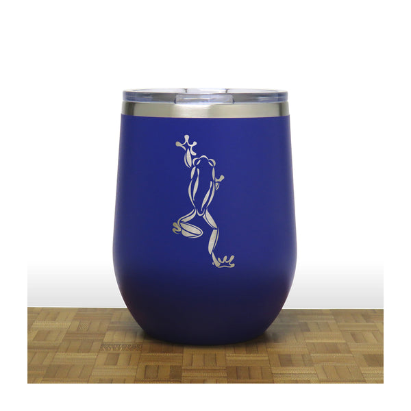 Blue - Climbing Frog - 20 oz Insulated Tumbler - Copyright Hues in Glass