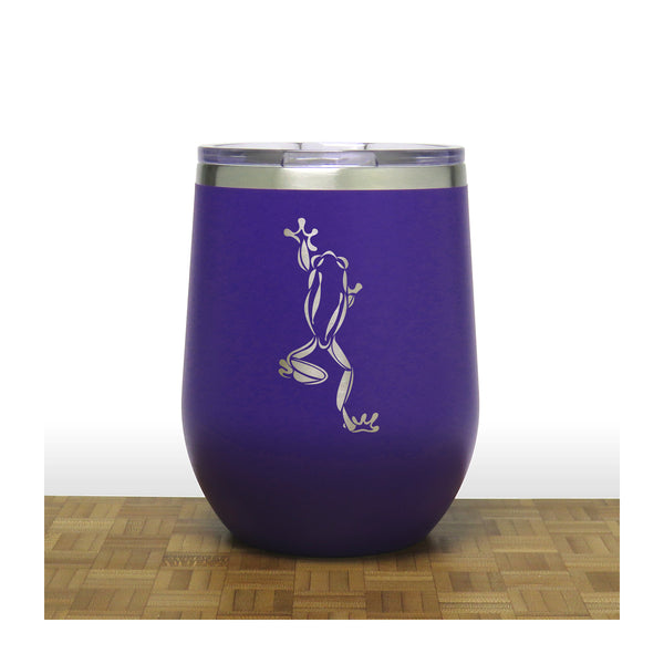 Purple - Climbing Frog - 20 oz Insulated Tumbler - Copyright Hues in Glass