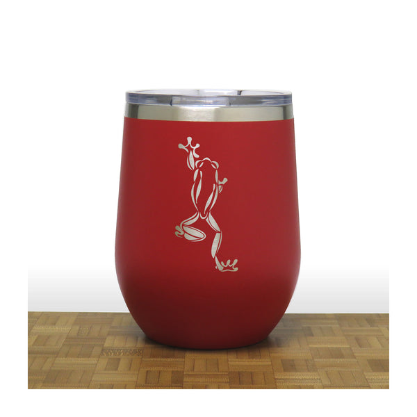 Red - Climbing Frog - 20 oz Insulated Tumbler - Copyright Hues in Glass
