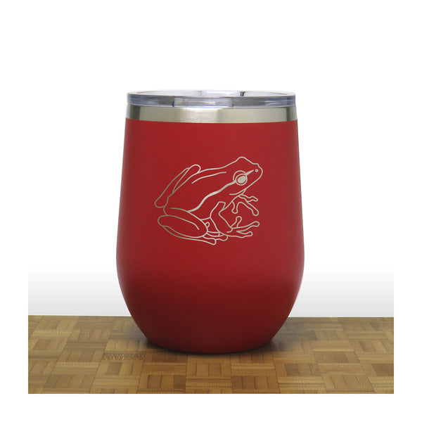 Red - Garden Frog PC 12oz STEMLESS WINE - Copyright Hues in Glass
