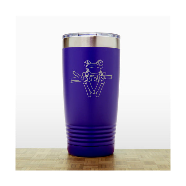 Purple - Tree Frog 20 oz Insulated Tumbler - Copyright Hues in Glass