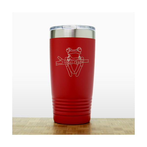 Red - Tree Frog 20 oz Insulated Tumbler - Copyright Hues in Glass