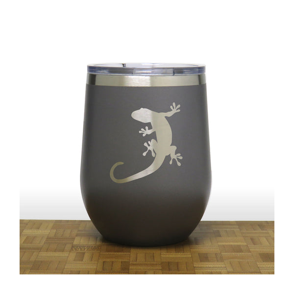 Grey - Gecko PC 12oz STEMLESS WINE - Copyright Hues in Glass